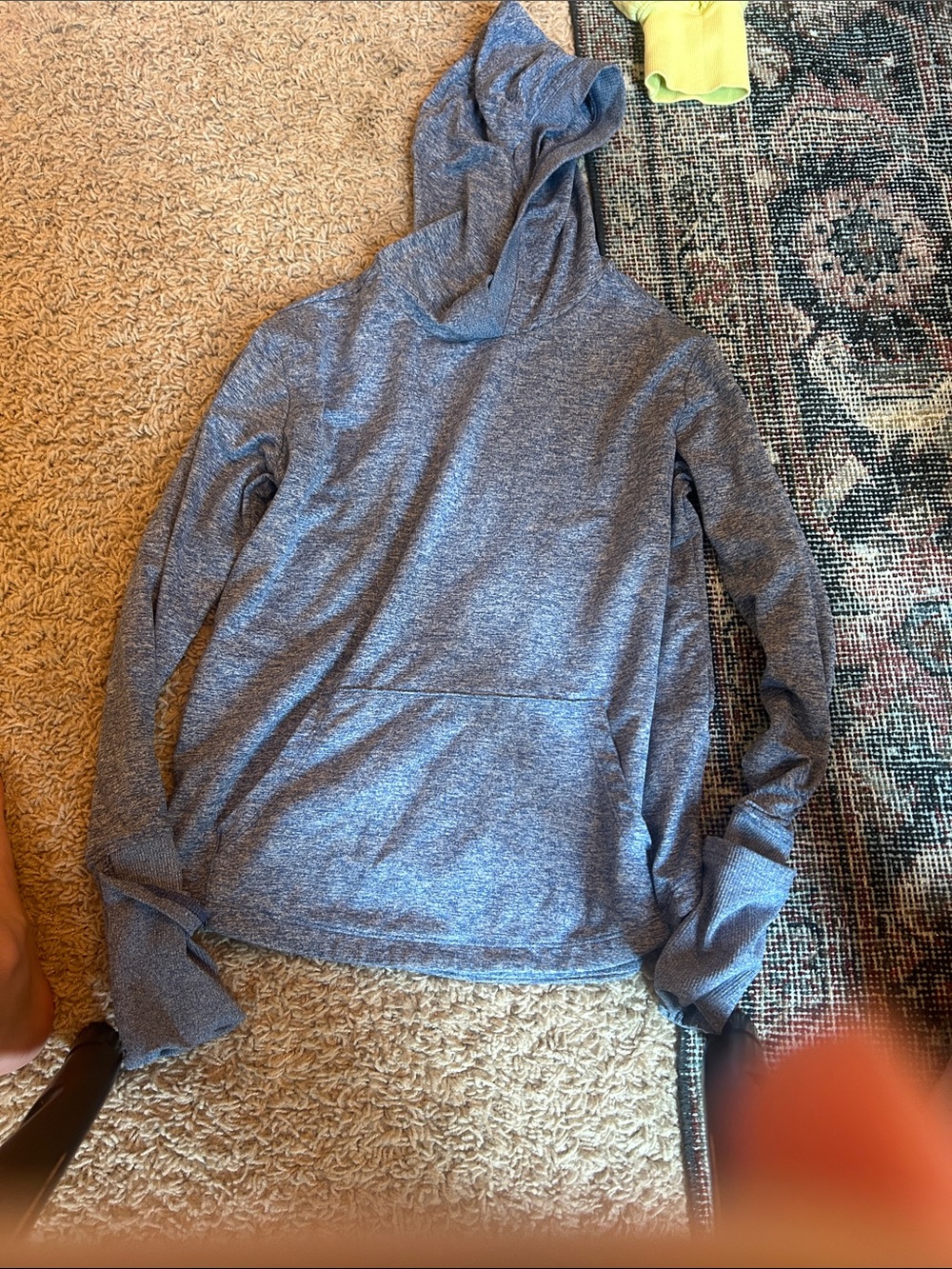 Athleta Heathered Blue Girls' Hoodie Pullover